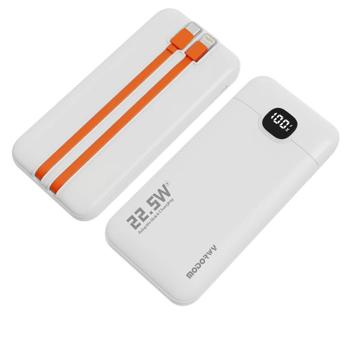 Power Bank, 10000mAh Capacity, Built‑in Dual Cables, LED Digital Real‑time Power Display