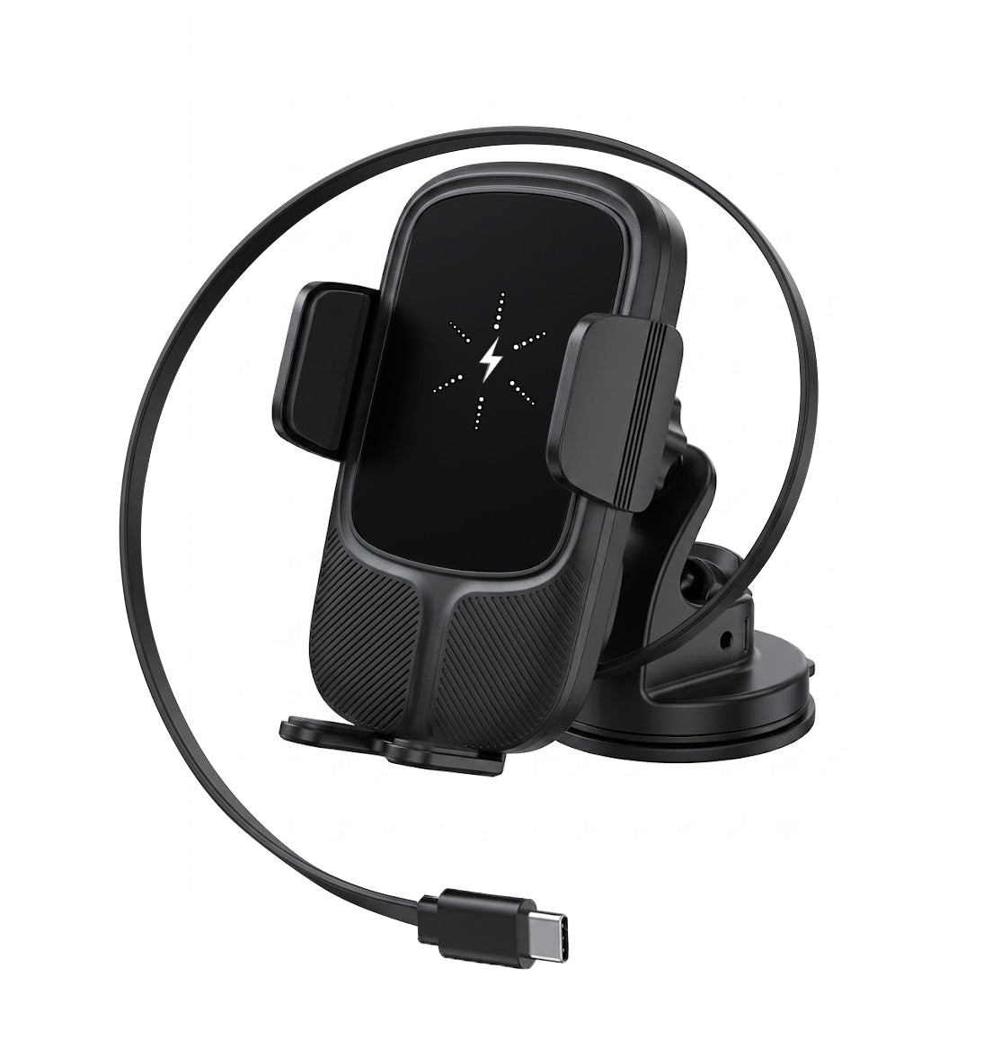 15W 2-in-1suction Cup Car Mountwith Electric Motor Lock Retractable Cable