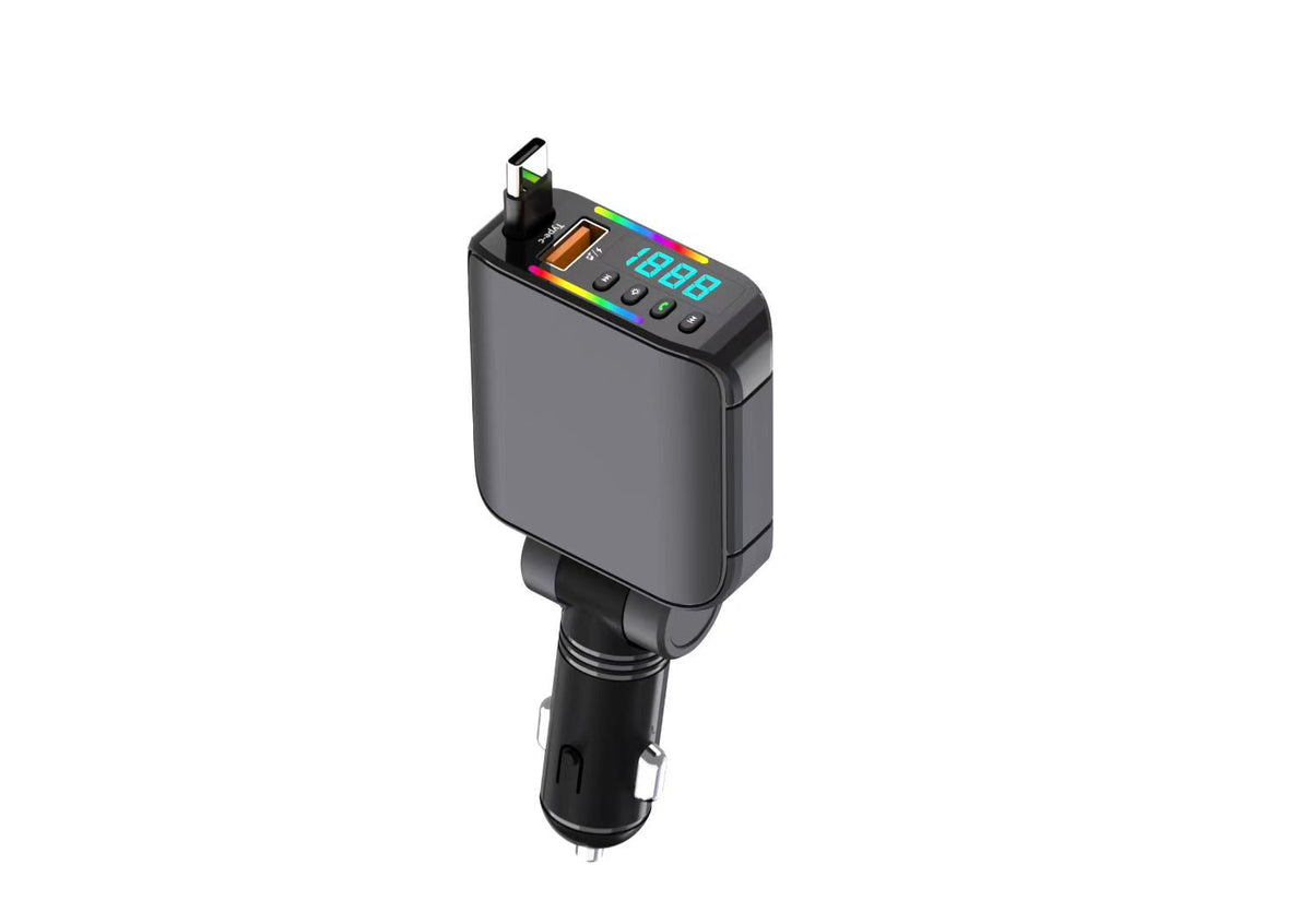 QC3.0 + 45W Car Charger Fast Charging, 70cm Retractable Type‑C Cable