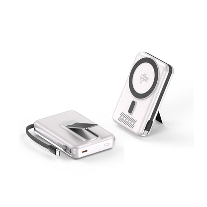22.5W Fast Charging Qi2 compatible Magnetic Power Bank with Built-in Phone Holder